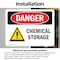 Signmission Chemical Storage Danger Sign, Vinyl Decal, 10in W x 7in L, 2PK OS-2PACK-DS-D-710-L-1998 - alternate 3